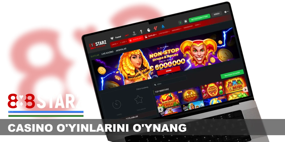 O'zbekistonda 888starz saytida kazino garovlarini joylashtiring